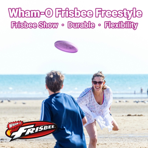 Wham-O Frisbee Freestyle Disc 160g, 10.5 Inch, Durable and Flexible PE for Outdoor Beach, Family Fun