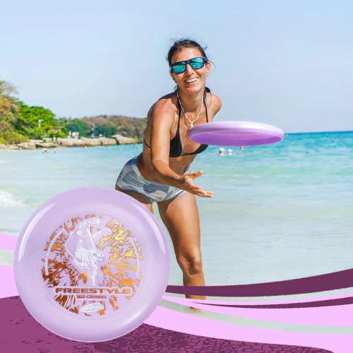 Wham-O Frisbee Freestyle Disc 160g, 10.5 Inch, Durable and Flexible PE for Outdoor Beach, Family Fun
