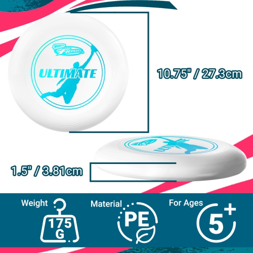 Wham-O Frisbee Official Ultimate 175g Flying Disc, 10.75 Inch, for Competition and Professional Training - 2 Pack