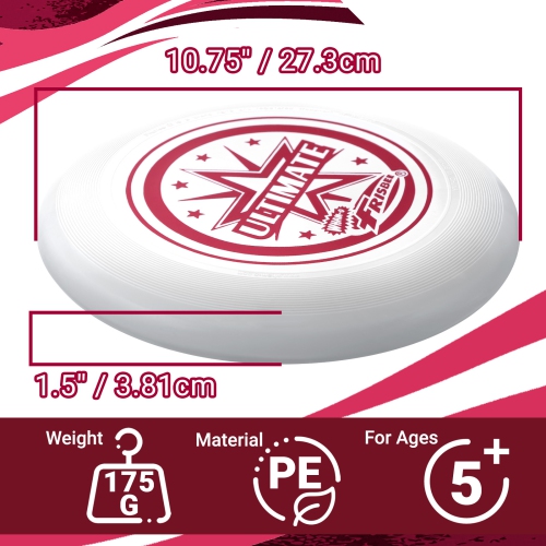 Wham-O Frisbee Official Ultimate 175g Flying Disc, 10.75 Inch, for Competition and Professional Training