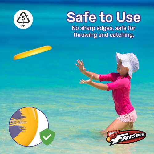 Wham-O Frisbee Cool Flyer Flying Disc, 9.95 Inch Lightweight Toy Outdoor Beach Park Backyard Game - 130g