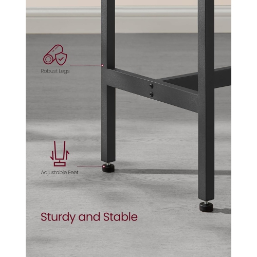 Table de style industriel haute de style pub VASAGLE, brun rustique et encre noire