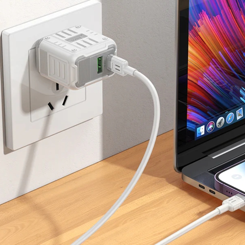 PD 20W USB-C + QC3.0 USB-A Dual Ports Wall Charger Power Adapter with USB-C Cable