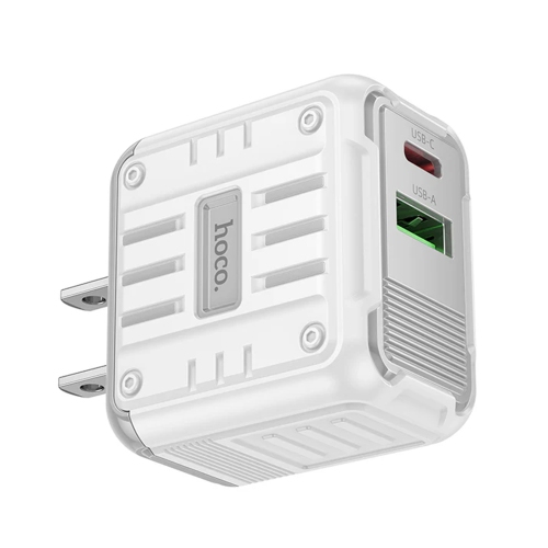 PD 20W USB-C + QC3.0 USB-A Dual Ports Wall Charger Power Adapter