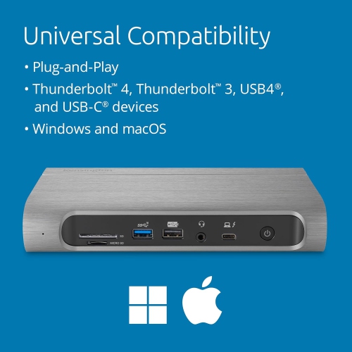 Refurbished - Kensington SD5800T Thunderbolt 4 and USB4 Quad 4K Display Docking Station (K32856NA)