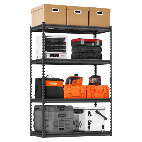 VEVOR 20"D x 40"W x 60"H Storage Shelves, 2400 lbs, 4 Tier Heavy Duty Garage Shelving, Adjustable Metal Shelves for Industrial Shelving Unit Utility