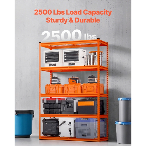 VEVOR 18"D x 48"W x 72"H Storage Shelves, 2500 lbs, 5 Tier Heavy Duty Garage Shelving, Adjustable Metal Shelves for Industrial Shelving Unit Utility