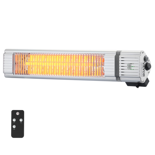 VEVOR  1500W Infrared Heater, Remote Control Electric Space Infrared Heater, Ip65 Protection Carbon Infrared Outdoor Heater w 3 Speeds, For