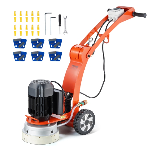 VEVOR 10" Electric Concrete Floor Grinder, Walk-Behind Grinder 1.7HP Concrete Floor Polisher, 1300W Grinding Machine, 1720RPM Upgrade Brushless Motor