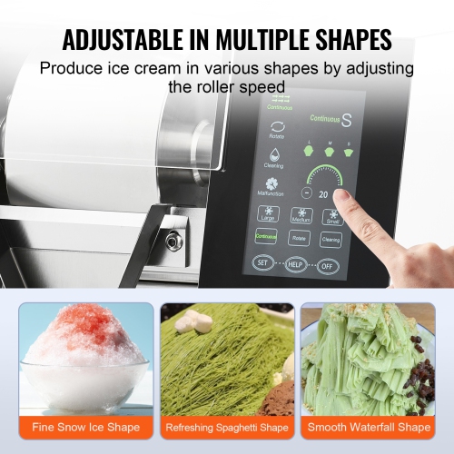 VEVOR 529.1LBS/24H Commercial Snowflake Ice Machine,Snowflake Ice Maker,Stainless Steel Ice Shaver Machine,Electric Snow Cone Maker,Liquid Cooling