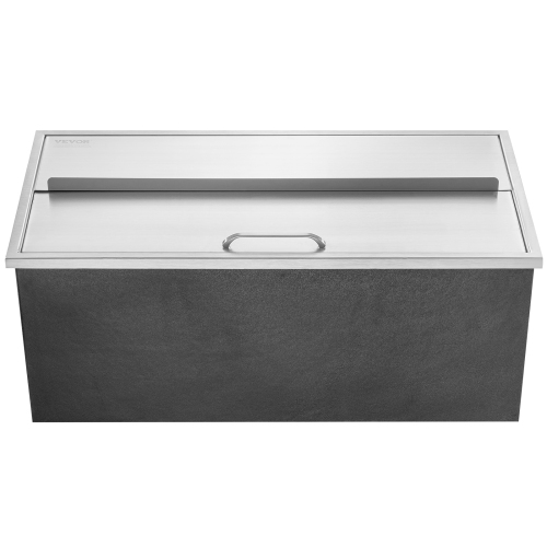 VEVOR 36"L x 18"W x 14"H Drop in Ice Chest, Stainless Steel Ice Cooler, Commercial Ice Bin with Sliding Cover, 40.9 qt Outdoor Kitchen Ice Bar,