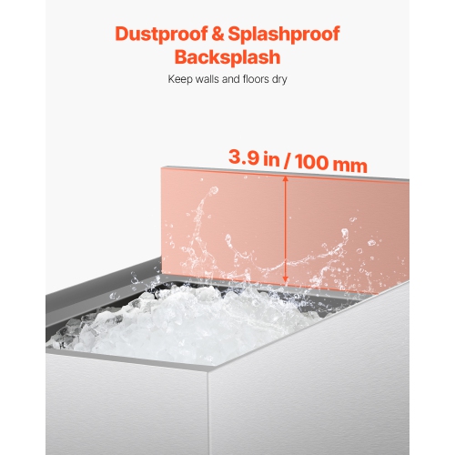 VEVOR 12 x 19 x 37 in Commercial Ice Bin, 28 L Underbar Ice Bin, Stainless Steel Ice Chest with Sliding Lid, Bottle Holders, Adjustable Bullet Feet,