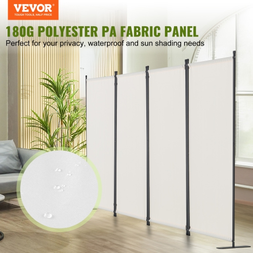 VEVOR Room Divider, 4 Panel Room Dividers and Folding Privacy Screens, Fabric Partition Room Dividers for Office, Bedroom, Dining Room, Study,