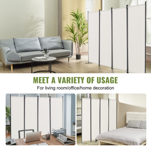 VEVOR Room Divider, 4 Panel Room Dividers and Folding Privacy Screens, Fabric Partition Room Dividers for Office, Bedroom, Dining Room, Study,