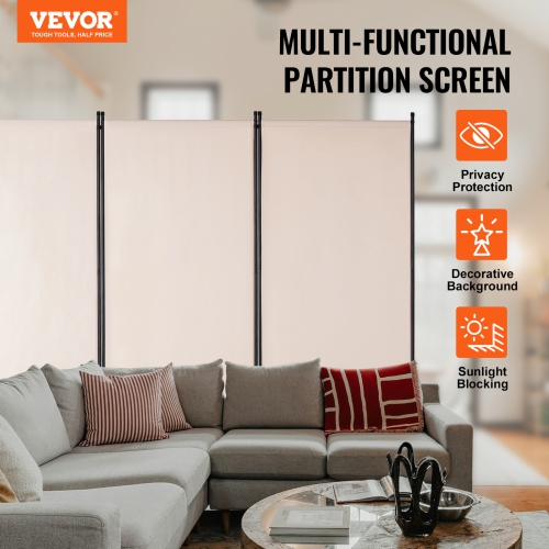 VEVOR Room Divider, 3 Panels Room Divider, Folding Privacy Screen and Portable Partition Divider for Room Separation, Freestanding Room Partitions