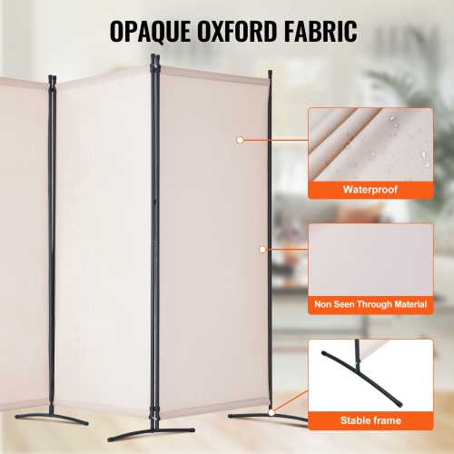VEVOR Room Divider, 3 Panels Room Divider, Folding Privacy Screen and Portable Partition Divider for Room Separation, Freestanding Room Partitions