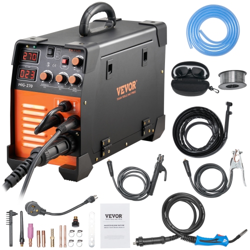VEVOR  3 In 1 Mig Welder, Welder Welding Machine, 270 Amp Mig Lift Tig Arc Welder 110V 220V Lift Tig Welder Lift Arc Welder Digital Display Combo