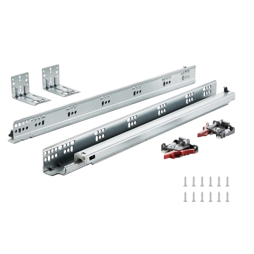 VEVOR  6 Pairs Of 21 Inch Drawer Bottom Side Mount Rails, Heavy Duty Full Ball Bearing Extension Steel Track, Soft-Close Noiseless Guide Glides