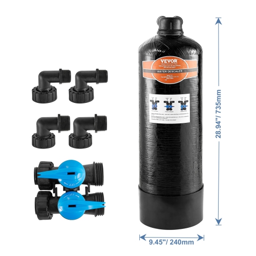 VEVOR 600,000 Gallon Whole House Salt Free Descaler, Water Filter for City Water, Whole House Water Descaler for All Kinds of Plumbing Pipes,1" NPT &