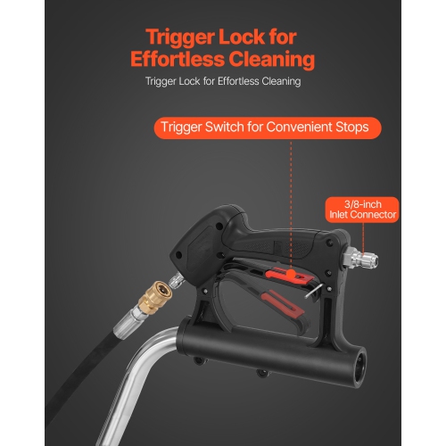 VEVOR 21" Pressure Washer Surface Cleaner, Stainless Steel Pressure Washer Attachments with 4 Wheels, 4500 Max PSI, 3/8 Quick Connector, 2 Spray