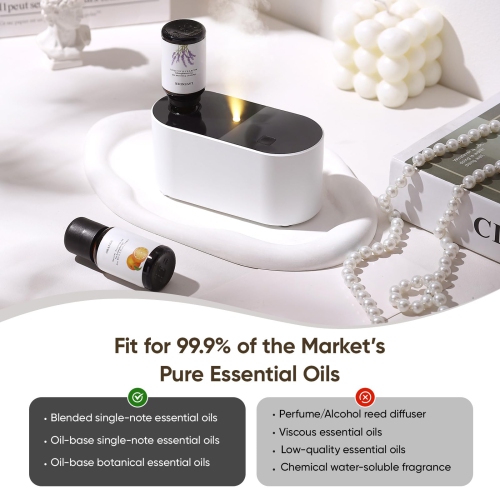 Diffuseur d'huile essentielle sans eau, mini diffuseur d'aromathérapie portatif avec 3 modes de vaporisation pour le bureau et la chambre à coucher