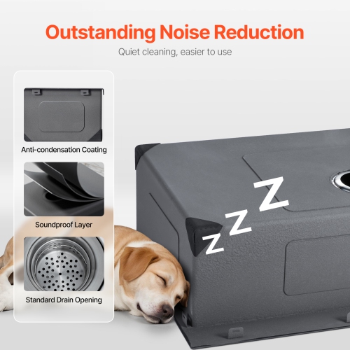 Poste de travail pour évier de cuisine VEVOR 25&nbsp;po, 304 éviers à montage supérieur en acier inoxydable, cuve simple encastrable avec