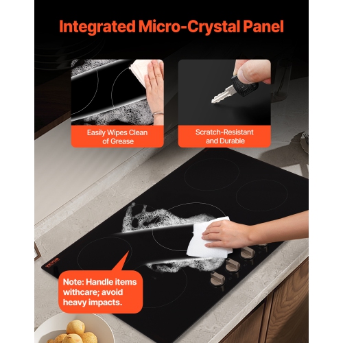 VEVOR 9200W Induction Cooktop, Electric Countertop Burner, 5 Burner Knob Control Stove, Built-in Induction Cooktop with 12 Temperature Settings,