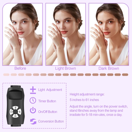 4-Head Home Tanning Lamp with 3 Modes and 5 Brightness Levels, Portable Skin Beautifying Lamp with Telescopic Stand