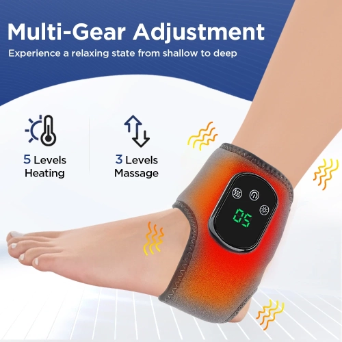 Smart Ankle Massager with Foot Heating, USB Rechargeable Hot Compress and Vibration for Muscle Relaxation and Pain Relief