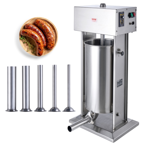 VEVOR 25 L / 55 LBS Electric Sausage Stuffer, Vertical Meat Stuffer, 400W Motor, Stepless Speed Control and Foot Pedal, Made of Food-grade 304