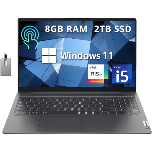 LENOVO  - Ideapad 5I 15.6" Fhd Ips Touchscreen Laptop, Intel I5-1135G7, 2Tb PCie SSD, 8GB Ram, Intel Iris Xe Graphics, Backlit Keyboard, Webcam