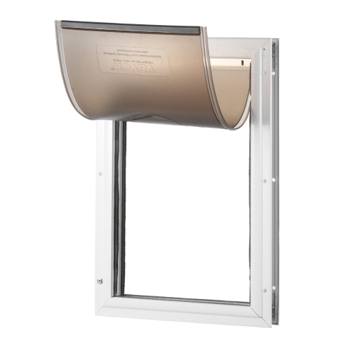 VEVOR  13.27" X 20.04" Pet Door, Aluminum Frame \w Lock And Flap System, Weatherproof Door, Easy to Install, Pet Door Suitable for Cat, Doggie