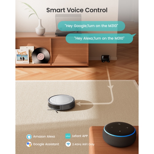 Lefant Robot Vacuum Cleaner with 4500Pa Suction, APP/Remote/Voice Control,Ideal for Pet hair, M310