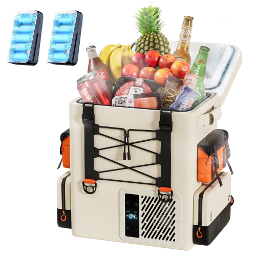 LITHELI  12V Car Refrigerator, 21Qt/20L Portable Freezer, -4-68℉, Battery Powered Cooler, Dc 12/24V Ac 110/240V, 55W Electric Cooler for Camping