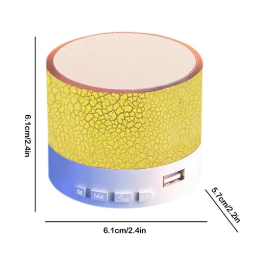 Outdoor vitality Bluetooth speaker | Portable subwoofer | Cracked colorful lighting effect | Wireless desktop mini speaker "yellow version"