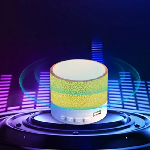 Outdoor vitality Bluetooth speaker | Portable subwoofer | Cracked colorful lighting effect | Wireless desktop mini speaker "yellow version"