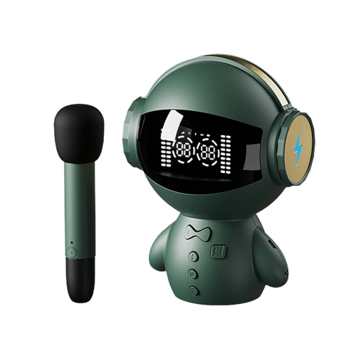 Magic Green Bluetooth Smart Speaker Karaoke K Song Smart Speaker Sound Card Live AI Bluetooth Speaker Dedicated Wireless Microphone Microphone Robot