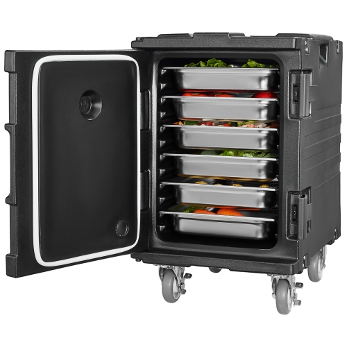 VEVOR 95 Qt Insulated Food Pan Carrier, Hot Box for Catering, Food Box Carrier with Buckle, Front Loading Food Warmer with Handles, End Loader with