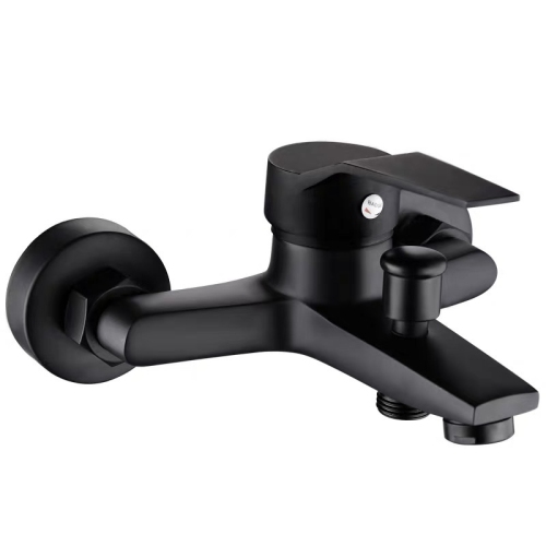 Black Bathtub Faucet, Wall-Mounted Shower Mixer for Bathroom