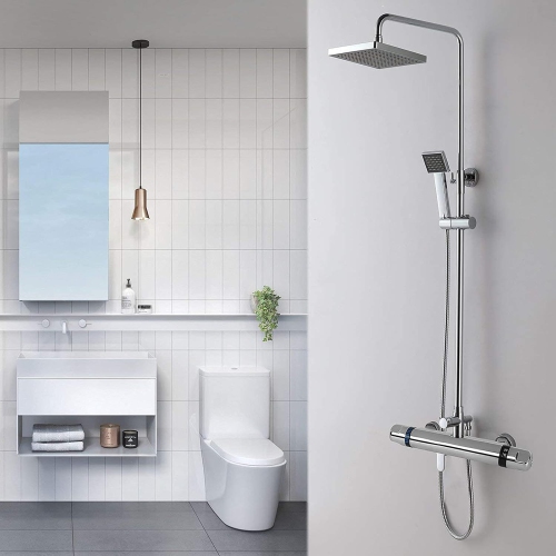 Electric Water Heater Mixing Valve, 38°C Thermostatic Anti-Scald Valve with Safety Lock