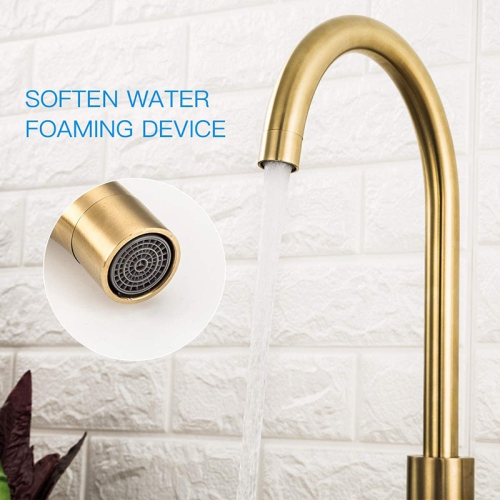 Gold Kitchen Single Cold Water Faucet, Stainless Steel Sink Tap for Kitchen