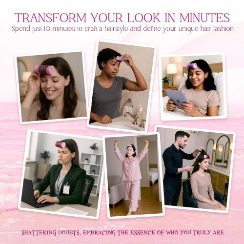 Rechargeable Electric Hair Rollers,2PCS Mini USB Heated Bangs Roller,Portable Bangs Curler for Hair Styling,Cordless Heated Hair Curler