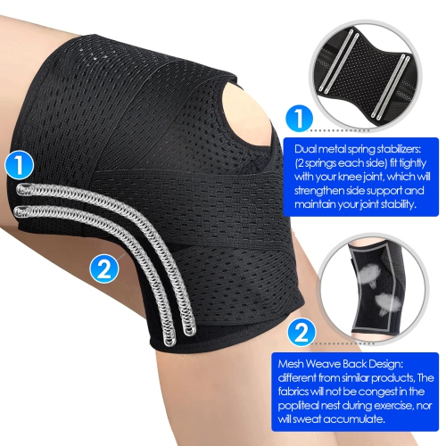 Meniscus Knee Brace, Lightweight Breathable Support Brace for Knee Pain, Fits 68-82kg