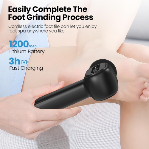 Electric Callus Remover for Feet,2 in 1 Electric Foot File Grinder,Rechargeable Cordless Foot Scrubber for Dead Skin,Adjustable Speed Professional