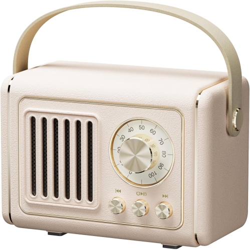 Mini haut-parleur portatif rétro Bluetooth compact, rechargeable, volume élevé, connexion TWS sans fil Bluetooth 5,0, prise en charge de carte TF,