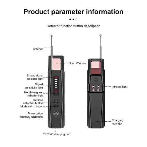 Détecteur de caméra T011, détecteur anti-peeping, détecteur GPS anti-positionnement, détecteur anti-surveillance, détection magnétique, Détecteur