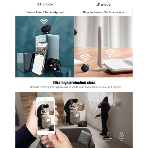 Caméra C1 Télécommande Wi-Fi intelligente vision nocturne infrarouge Surveillance sécurité sans fil tête compacte Caméra extérieure petite, mini