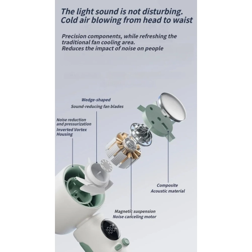 New 100-speed high-speed handheld fan turbine semiconductor ice crystal cooling digital display small fan portable USB charging outdoor indoor travel