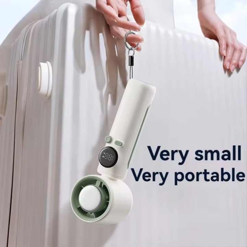 New 100-speed high-speed handheld fan turbine semiconductor ice crystal cooling digital display small fan portable USB charging outdoor indoor travel
