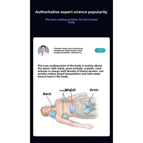 New waist hanging fan, touch lighting hanging neck small fan with LED display, night light, rechargeable wearable belt - double wind hanging neck